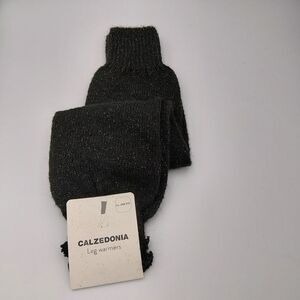 Calzedonia Women Wool blend  Soft leg warmers Black With Glitter ONE SIZE